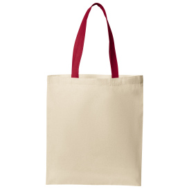 Port Authority BG1500 Core Cotton Tote - Natural/Deep Red
