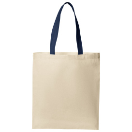 Port Authority BG1500 Core Cotton Tote - Natural/River Blue Navy