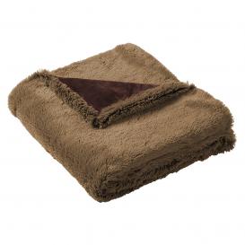 Port Authority BP45 Faux Fur Blanket - Fawn/Espresso Brown