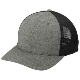 Port Authority C110 Flexfit 110 Mesh Cap - Heather Graphite/Black