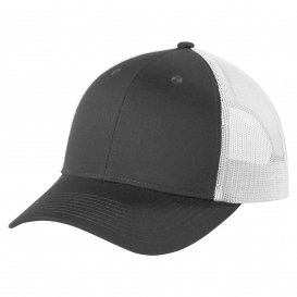 Port Authority C112LP Low-Profile Snapback Trucker Cap - Grey Steel/White