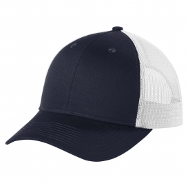 Port Authority C112LP Low-Profile Snapback Trucker Cap - Rich Navy/White