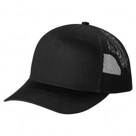 Port Authority C115 Snapback Five-Panel Trucker Cap - Black