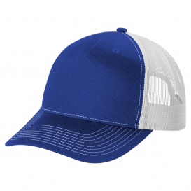 Port Authority C115 Snapback Five-Panel Trucker Cap - Patriot Blue/White