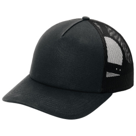 Port Authority C115LP Low-Profile Snapback 5-Panel Trucker Cap - Black/Black