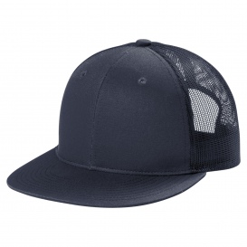 Port Authority C117 Snapback Flat Bill Trucker Cap - Rich Navy