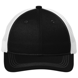 Port Authority C119 Unstructured Snapback Trucker Cap - Black/White