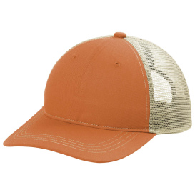 Port Authority C119 Unstructured Snapback Trucker Cap - Texas Orange/Tan