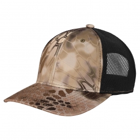 Port Authority C892 Performance Camouflage Mesh Back Snapback Cap - Kryptek Highlander/Black