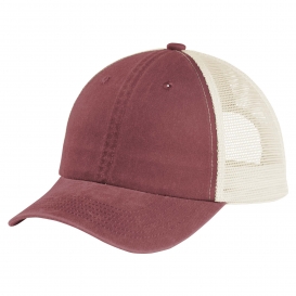 Port Authority C943 Beach Wash Mesh Back Cap - Red Rock/Stone
