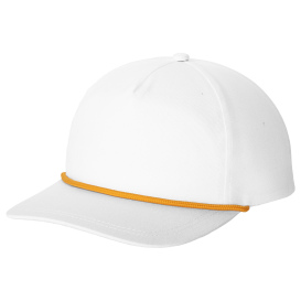 Port Authority C962 Snapback Five-Panel Rope Cap - White/Athletic Gold