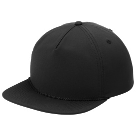 Port Authority C981 5-Panel Poly Rope Cap - Black/Black