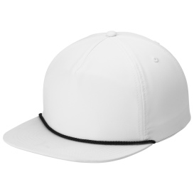 Port Authority C981 5-Panel Poly Rope Cap - White/Black