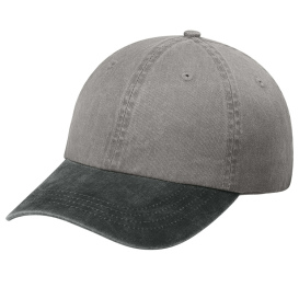 Port Authority CP83 Two-Tone Pigment-Dyed Cap - Pebble/Black