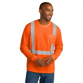 CornerStone CS201 ANSI 107 Class 2 Mesh Long Sleeve T-Shirt - Orange