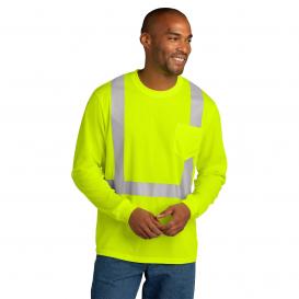 CornerStone CS201 ANSI 107 Class 2 Mesh Long Sleeve T-Shirt - Yellow/Lime