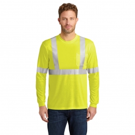 CornerStone CS401LS Class 2 Long Sleeve Safety T-Shirt - Yellow/Lime