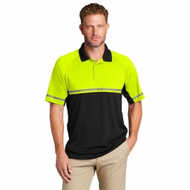 CornerStone CS423 Select Lightweight Snag-Proof Enhanced Visibility Polo - Safety Yellow/Black