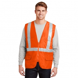 CornerStone CSV405 Type R Class 2 Mesh/Solid Safety Vest - Safety Orange