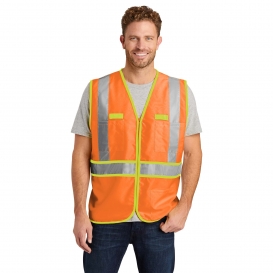 CornerStone CSV407 Type R Class 2 Two Tone Solid Safety Vest - Safety Orange