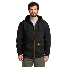 Carhartt 100632 Rain Defender Rutland Thermal-Lined Hooded Zip-Front Sweatshirt - Black