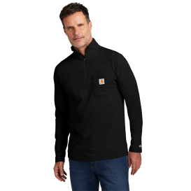 Carhartt 104255 Force 1/4-Zip Long Sleeve T-Shirt - Black