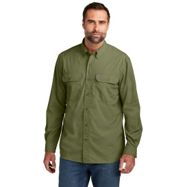 Carhartt 105291 Force Solid Long Sleeve Shirt - Burnt Olive