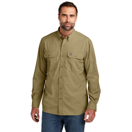 Carhartt 105291 Force Solid Long Sleeve Shirt - Dark Khaki