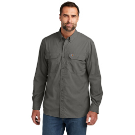 Carhartt 105291 Force Solid Long Sleeve Shirt - Steel