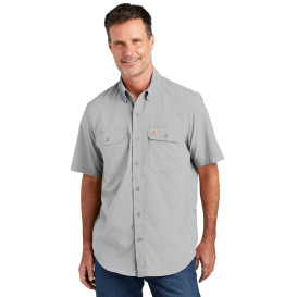 Carhartt Button Up Work Shirt Mens Large Relaxed Fit Tan Khaki Short Sleeve