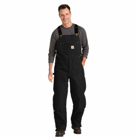 Carhartt CT106672 Firm Duck Insulated Bib Overalls - Black