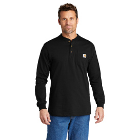Carhartt K128 Workwear Long Sleeve Henley T-Shirt - Black