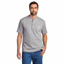 Carhartt K84 Workwear Short Sleeve Henley T-Shirt - Heather Gray