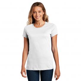 District DM104L Ladies Perfect Weight Crew Tee - Bright White