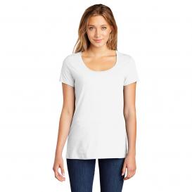 District DM106L Women\'s Perfect Weight Scoop Neck Tee - Bright White