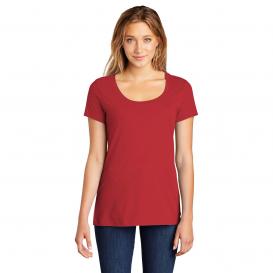 District DM106L Women\'s Perfect Weight Scoop Neck Tee - Classic Red