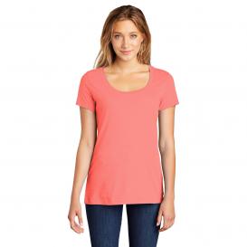 District DM106L Women\'s Perfect Weight Scoop Neck Tee - Coral
