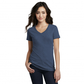 District DM1190L Women\'s Perfect Blend V-Neck Tee - Deep Royal Fleck