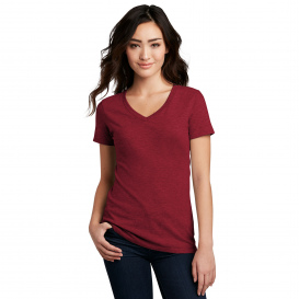 District DM1190L Women\'s Perfect Blend V-Neck Tee - Red Fleck