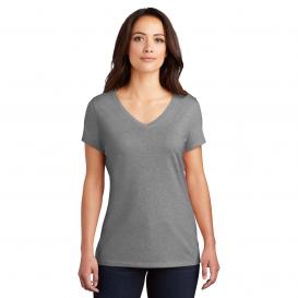 District DM1350L Women\'s Perfect Tri V-Neck Tee - Grey Frost