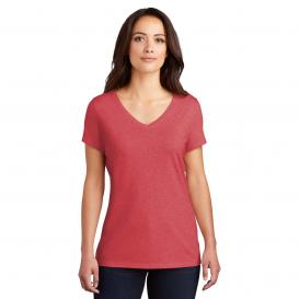 District DM1350L Women\'s Perfect Tri V-Neck Tee - Red Frost