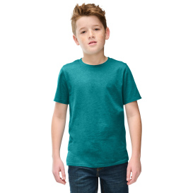 District DT108Y Youth Prefect Blend CVC Tee - Heathered Teal