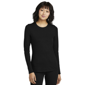 District DT110 Women\'s Perfect Blend CVC Long Sleeve Tee - Black