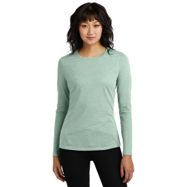 District DT110 Women\'s Perfect Blend CVC Long Sleeve Tee - Heathered Dusty Sage