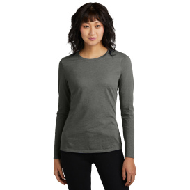 District DT110 Women\'s Perfect Blend CVC Long Sleeve Tee - Heathered Charcoal