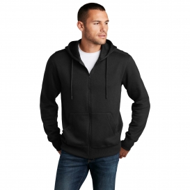 District DT1103 Perfect Weight Fleece Full-Zip Hoodie - Jet Black