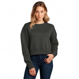 District DT1105 Women\'s Perfect Weight Fleece Cropped Crew - Charcoal