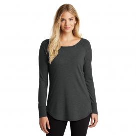District DT132L Women\'s Perfect Tri Long Sleeve Tunic Tee - Black Frost