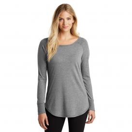 District DT132L Women\'s Perfect Tri Long Sleeve Tunic Tee - Grey Frost