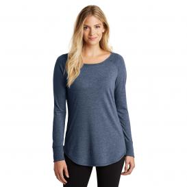 District DT132L Women\'s Perfect Tri Long Sleeve Tunic Tee - Navy Frost